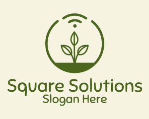 Plant Wifi Signal Badge logo design