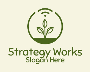 Plant Wifi Signal Badge logo design