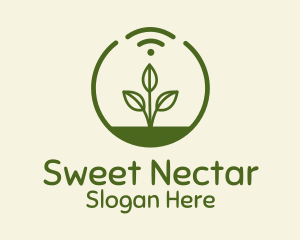 Plant Wifi Signal Badge logo design