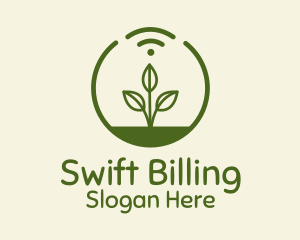 Plant Wifi Signal Badge logo design