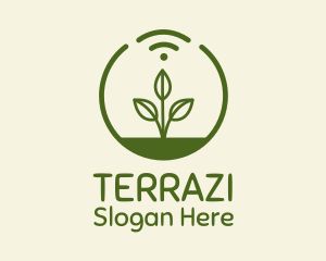 Plant Wifi Signal Badge logo design