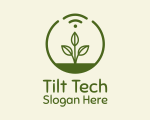 Plant Wifi Signal Badge logo design