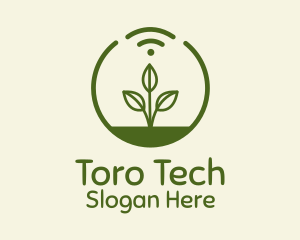 Plant Wifi Signal Badge logo design