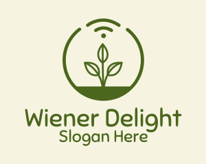 Plant Wifi Signal Badge logo design