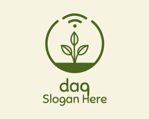 Gardening - Plant Wifi Signal Badge logo design