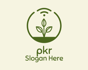 Plant Wifi Signal Badge logo design