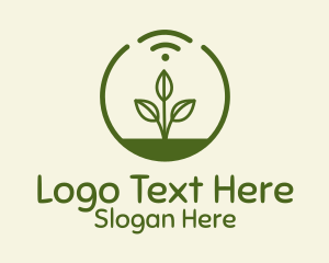 Wifi - Plant Wifi Signal Badge logo design