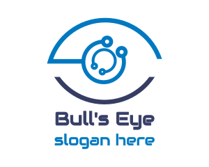 Blue Circuit Eye logo design