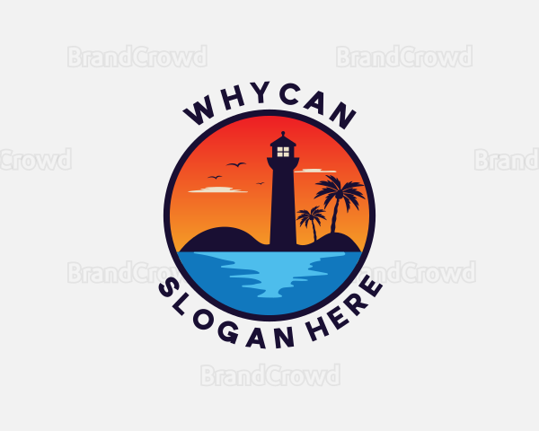 Beach Travel Vacation Logo