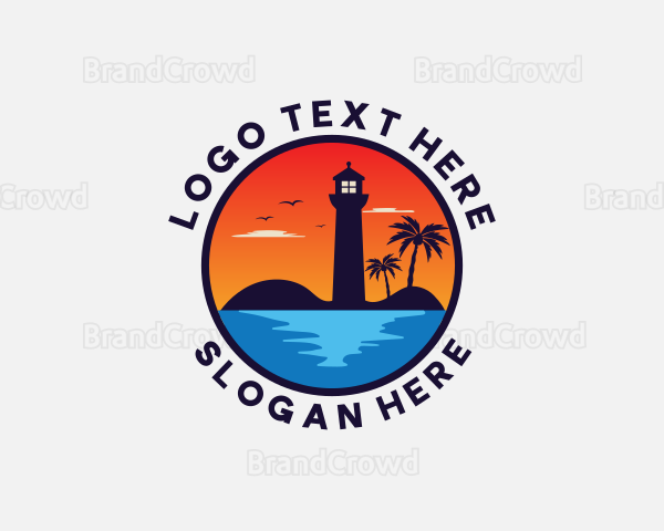 Beach Travel Vacation Logo