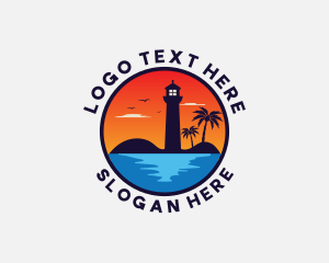 Sun - Beach Travel Vacation logo design