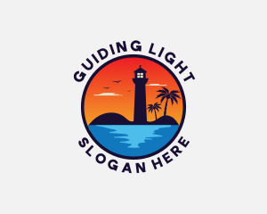 Beach Travel Vacation logo design