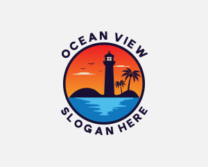 Beach Travel Vacation logo design