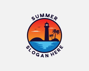 Beach Travel Vacation logo design