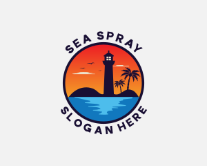 Beach Travel Vacation logo design