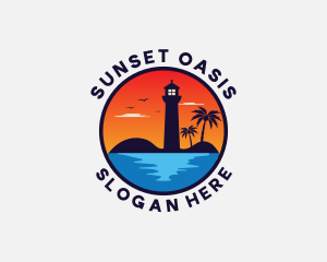 Beach Travel Vacation logo design