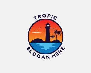 Beach Travel Vacation logo design