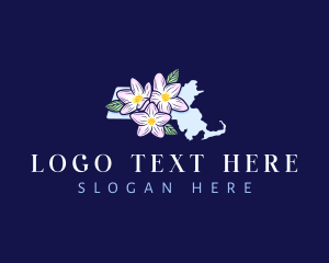 Map - Mayflower Bloom Massachusetts logo design