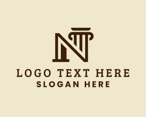 Column - Professional Law Business Letter N logo design