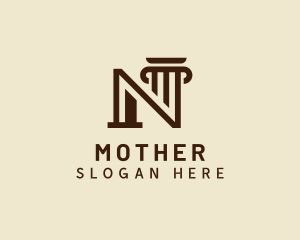 Legal Column Letter N logo design