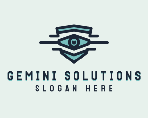 Blue Visual Eye logo design