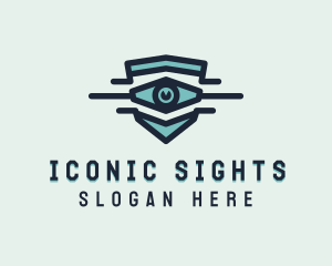 Blue Visual Eye logo design