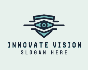 Blue Visual Eye logo design