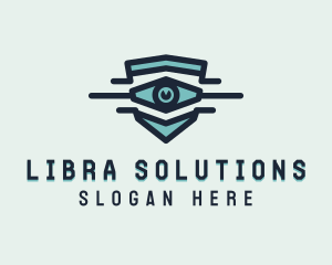 Blue Visual Eye logo design