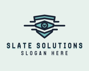 Blue Visual Eye logo design