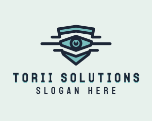 Blue Visual Eye logo design