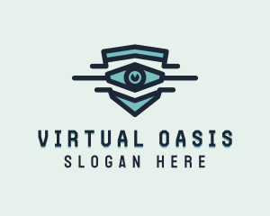 Blue Visual Eye logo design