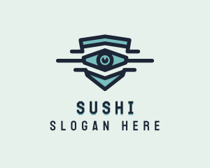 Blue Visual Eye logo design