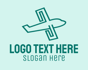 Travel - Green Airplane Travel logo design