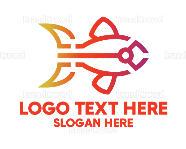 Gradient Fish Outline Logo