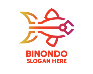 Salmon - Gradient Fish Outline logo design