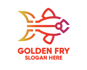 Gradient Fish Outline logo design