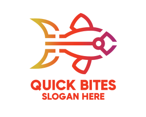 Gradient Fish Outline logo design