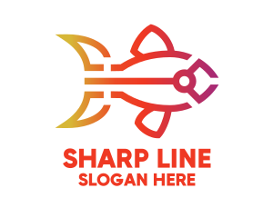 Outline - Gradient Fish Outline logo design