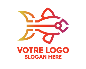 Gradient Fish Outline logo design