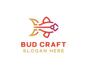 Gradient Fish Outline logo design