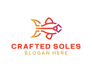 Gradient Fish Outline logo design