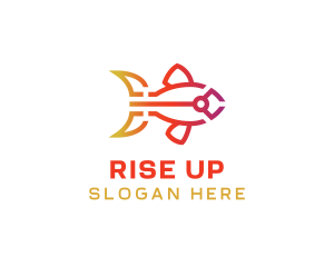 Gradient Fish Outline logo design