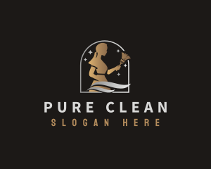 Housemaid Cleaning Lady logo design