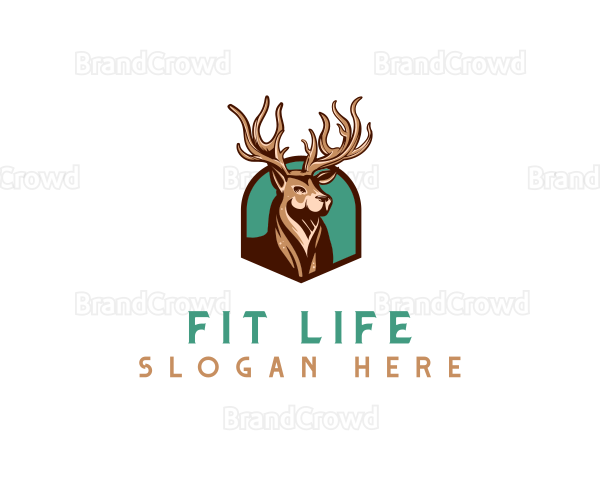 Deer Elk Wildlife Logo