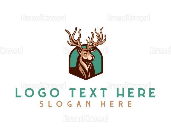 Deer Elk Wildlife Logo