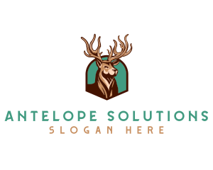 Antelope - Deer Elk Wildlife logo design
