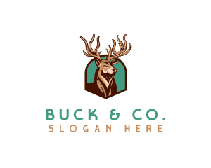 Deer Elk Wildlife  logo design