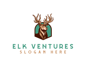 Elk - Deer Elk Wildlife logo design