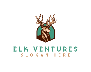 Deer Elk Wildlife  logo design