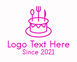 Birthday Cake - Pastry Cake Utensils logo design